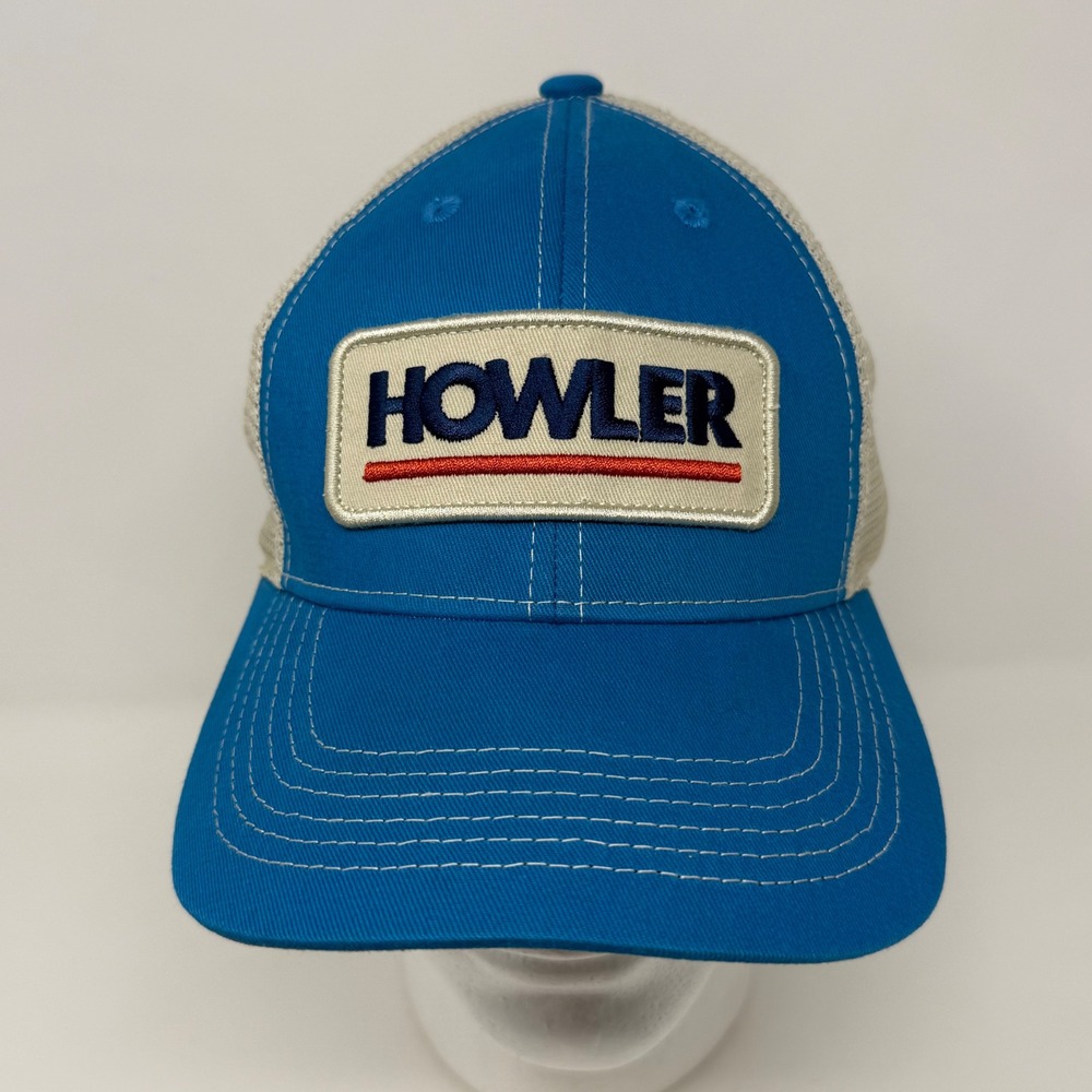 Howler Brothers Blue Cream Mesh Back Trucker Hat Adjustable Logo Patch Cap